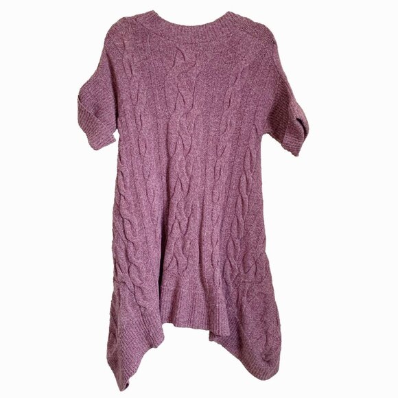 Moth Anthropologie Wool Blend Asymmetric Cardigan Purple Size Small Cozy Boho - Picture 10 of 10